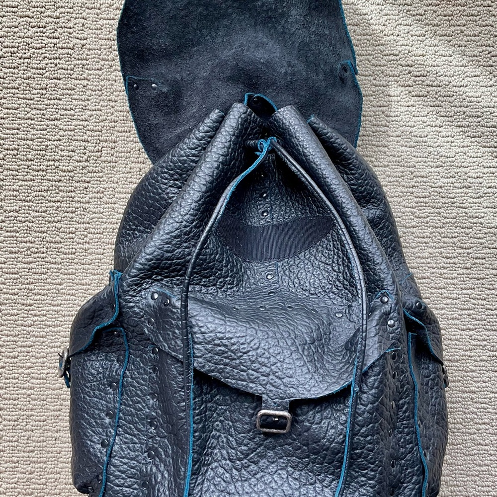 Black Textured Women's Backpack - Picture 9 of 9